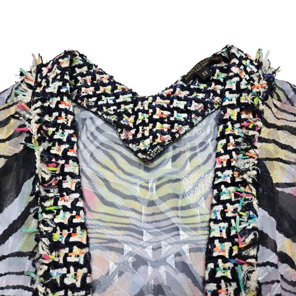 Alberto Makali Open Cardigan Womens XS Black Animal Print Sheer Boho 28 in Long - Picture 5 of 13